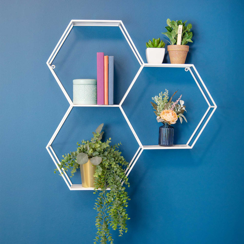 ZeaZu 3 Piece Hexagon Metal Bracket Shelf Wayfair